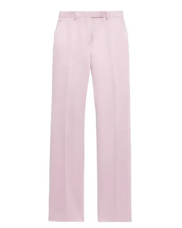 Satin Straight-Leg Tailored Pants