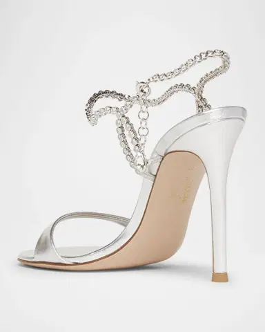 Gianvito Rossi Nappa Leather Embellished Strappy Sandals | Thumbnail 3