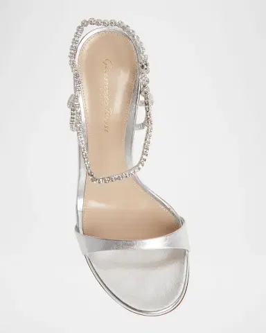 Gianvito Rossi Nappa Leather Embellished Strappy Sandals | Thumbnail 5
