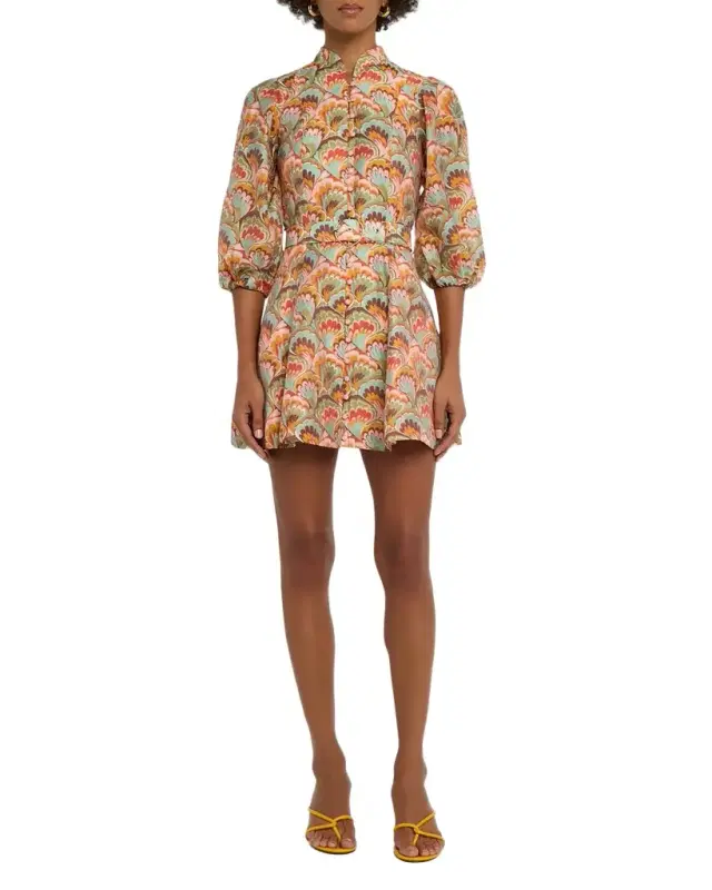 Mestiza New York Valencia Belted Fit & Flare Mini Dress
