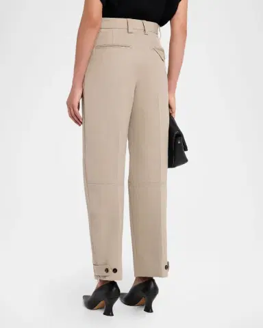 Bottega Veneta High-Rise Tapered-Leg Zip-Hem Trousers | Thumbnail 2 Bottega Veneta High-Rise Tapered-Leg Zip-Hem Trousers | Thumbnail 2
