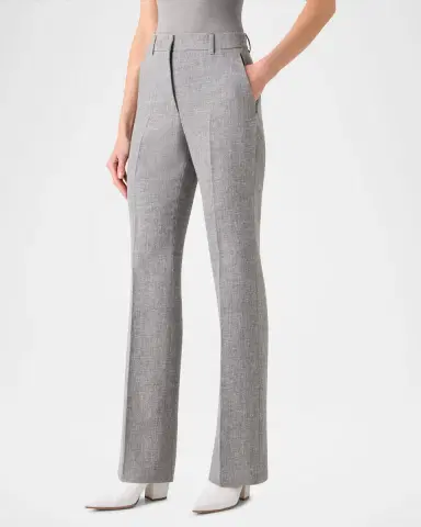 Akris Marilyn Linen-Wool Straight-Leg Pants | Thumbnail 2 Akris Marilyn Linen-Wool Straight-Leg Pants | Thumbnail 2
