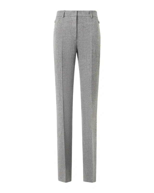 Marilyn Linen-Wool Straight-Leg Pants