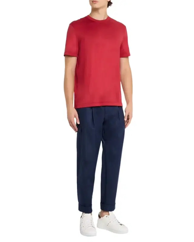 Men 's Solid Cotton Crewneck T-Shirt