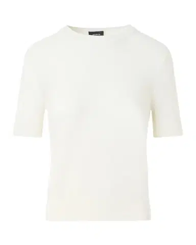 Akris Silk-Cotton Pointelle Knit Short-Sleeve Sweater | Thumbnail 1
