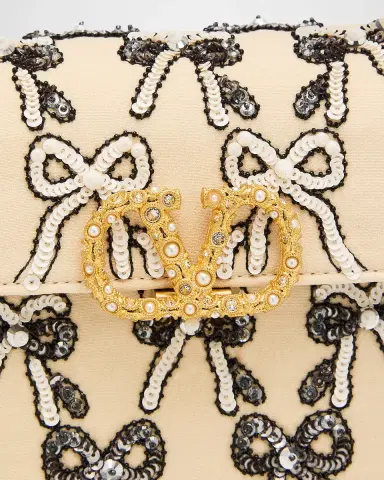 Valentino Garavani VSLING Mini Bow Sequined Top-Handle Bag | Thumbnail 5 Valentino Garavani VSLING Mini Bow Sequined Top-Handle Bag | Thumbnail 5