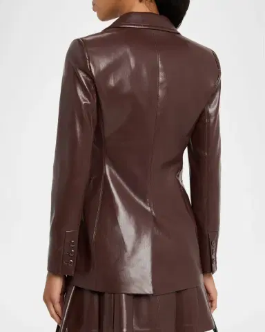 Alice + Olivia Breann Vegan Leather Longline Blazer | Thumbnail 2 Alice + Olivia Breann Vegan Leather Longline Blazer | Thumbnail 2