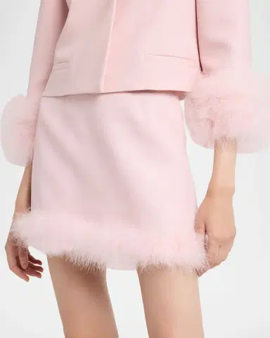 Valentino Garavani Feather-Trim Crepe Couture Mini Skirt | Thumbnail 5 Valentino Garavani Feather-Trim Crepe Couture Mini Skirt | Thumbnail 5