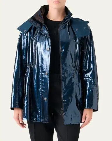 Akris punto Lacquered Short Parka Jacket | Thumbnail 4
