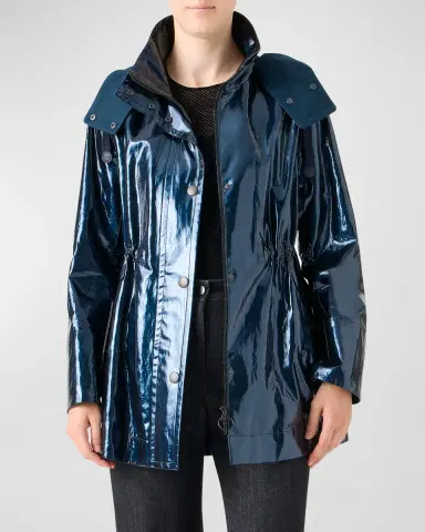 Akris punto Lacquered Short Parka Jacket | Thumbnail 7