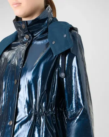 Akris punto Lacquered Short Parka Jacket | Thumbnail 8