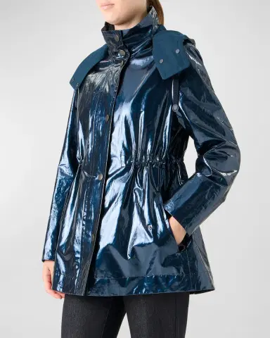 Akris punto Lacquered Short Parka Jacket | Thumbnail 9