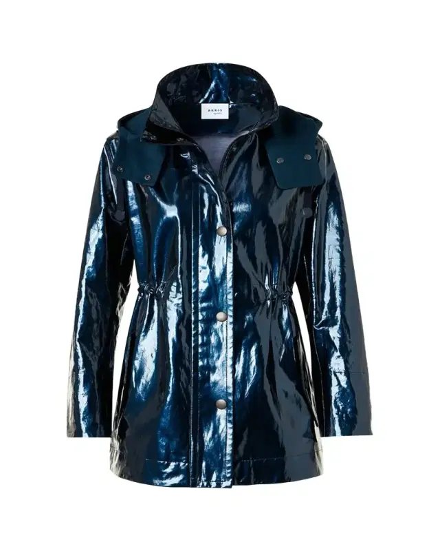 Lacquered Short Parka Jacket