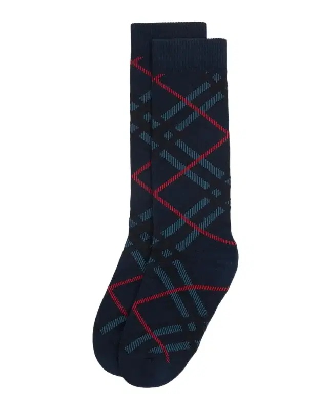 Men 's Check Cotton-Blend Crew Socks