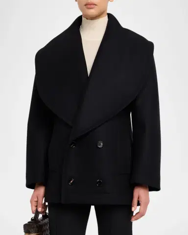Bottega Veneta Wool Double-Breasted Shawl Coat | Thumbnail 3 Bottega Veneta Wool Double-Breasted Shawl Coat | Thumbnail 3