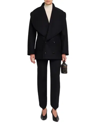 Bottega Veneta Wool Double-Breasted Shawl Coat | Thumbnail 1 Bottega Veneta Wool Double-Breasted Shawl Coat | Thumbnail 1