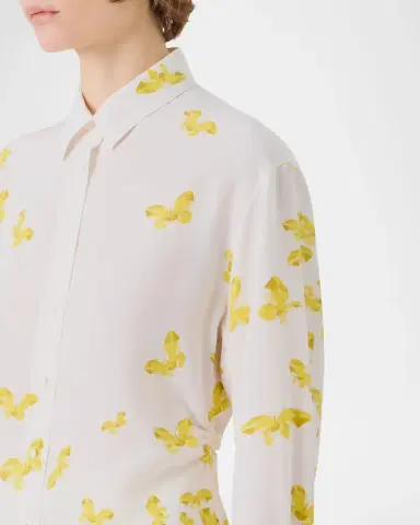 Akris Butterfly-Print Silk Crepe De Chine Button-Down Shirt | Thumbnail 4 Akris Butterfly-Print Silk Crepe De Chine Button-Down Shirt | Thumbnail 4