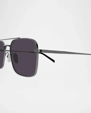 Gucci Men's Petit GG 58mm Metal Navigator Sunglasses | Thumbnail 2