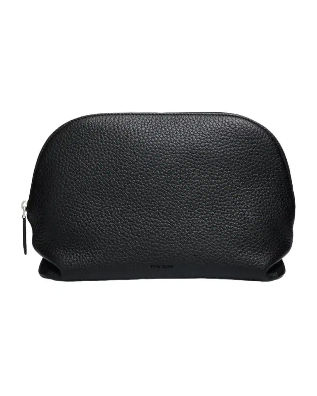 THE ROW Agnes Pebble Leather Zip Clutch