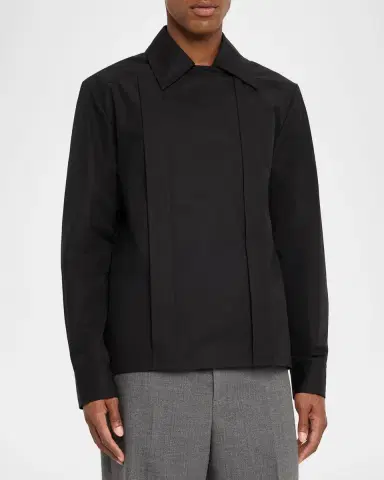 Jil Sander Men's Cotton Double-Pleated Dress Shirt | Thumbnail 3 Jil Sander Men's Cotton Double-Pleated Dress Shirt | Thumbnail 3