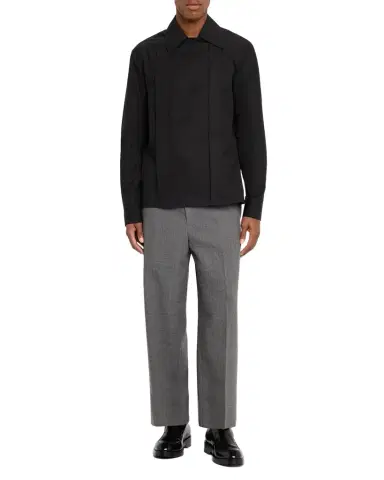 Jil Sander Men's Cotton Double-Pleated Dress Shirt | Thumbnail 1 Jil Sander Men's Cotton Double-Pleated Dress Shirt | Thumbnail 1