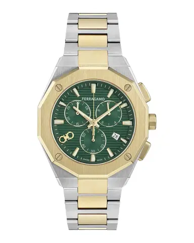 Ferragamo Men's Edge Chrono 42mm Two-Tone Bracelet Watch | Thumbnail 1