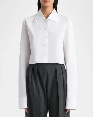 Khaite Jasen Crop Button-Down Top | Thumbnail 4