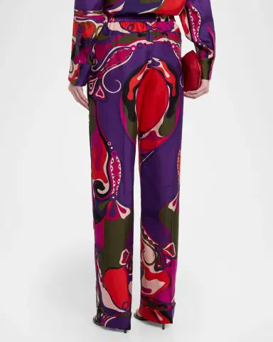 PUCCI Orchidee-Print Silk Straight-Leg Pants | Thumbnail 2 PUCCI Orchidee-Print Silk Straight-Leg Pants | Thumbnail 2