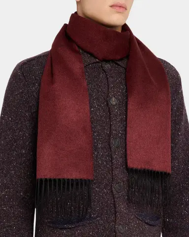 PIACENZA 1733 Men's Mirror Silk and Cashmere Double-Face Scarf | Thumbnail 2 PIACENZA 1733 Men's Mirror Silk and Cashmere Double-Face Scarf | Thumbnail 2