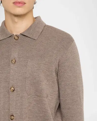 Eton en's Merino Wool Milano Knit Overshirt | Thumbnail 4 Eton en's Merino Wool Milano Knit Overshirt | Thumbnail 4
