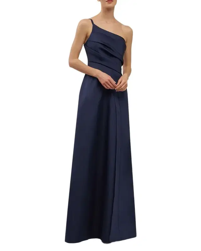 Kay Unger New York Jillian Pleated One-Shoulder Gown