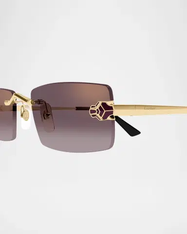 Cartier Panthere Rimless Rectangular Metal Sunglasses | Thumbnail 2 Cartier Panthere Rimless Rectangular Metal Sunglasses | Thumbnail 2