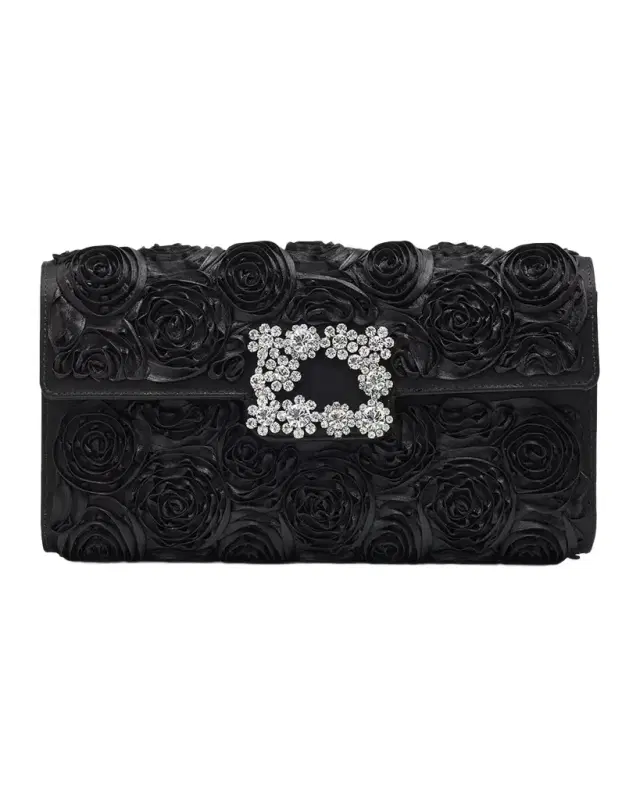 Efflorescence Satin Envelope Flap Shoulder Bag