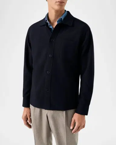 Eton Men's Boiled Wool Overshirt | Thumbnail 3
