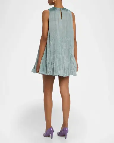 Loewe Colorblock Sleeveless Plisse Satin Mini Dress | Thumbnail 2 Loewe Colorblock Sleeveless Plisse Satin Mini Dress | Thumbnail 2