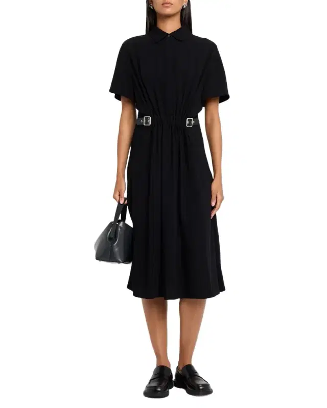 Short-Sleeve Belt Cinched Shirtdress