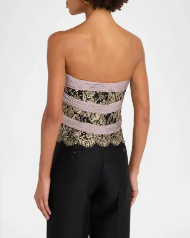 Valentino Garavani Strapless Lace Triple-Bow Top | Thumbnail 2 Valentino Garavani Strapless Lace Triple-Bow Top | Thumbnail 2
