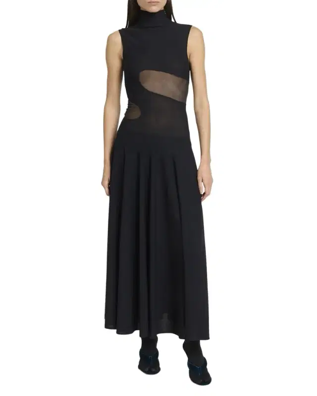 Slinky Knit Cutout Midi Dress
