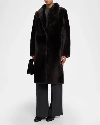 Yves Salomon Long Reversible Shearling Coat | Thumbnail 3 Yves Salomon Long Reversible Shearling Coat | Thumbnail 3