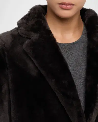 Yves Salomon Long Reversible Shearling Coat | Thumbnail 4 Yves Salomon Long Reversible Shearling Coat | Thumbnail 4
