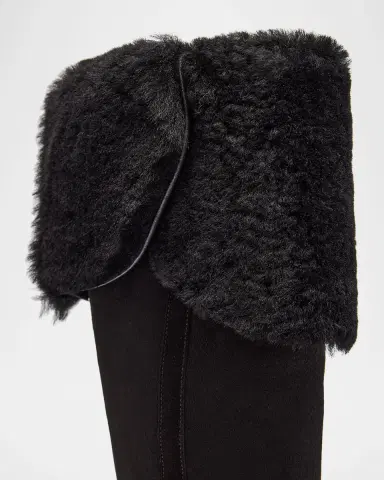 La Canadienne Davide Shearling-Lined Waterproof Suede Knee-High Boots | Thumbnail 2