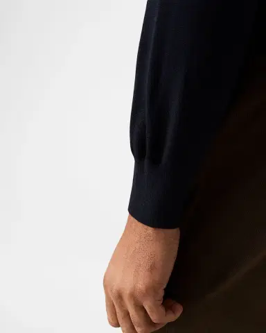Eton Men's Fine Knit Merino Wool Long-Sleeve Polo Shirt | Thumbnail 4