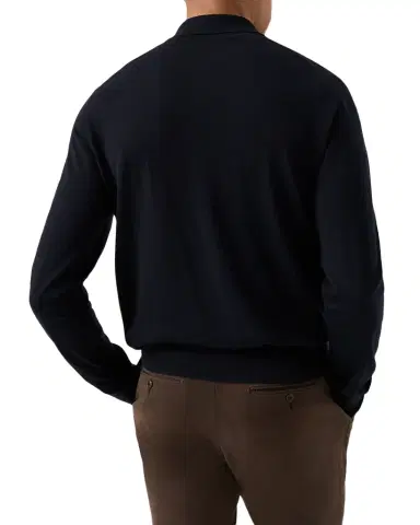 Eton Men's Fine Knit Merino Wool Long-Sleeve Polo Shirt | Thumbnail 1