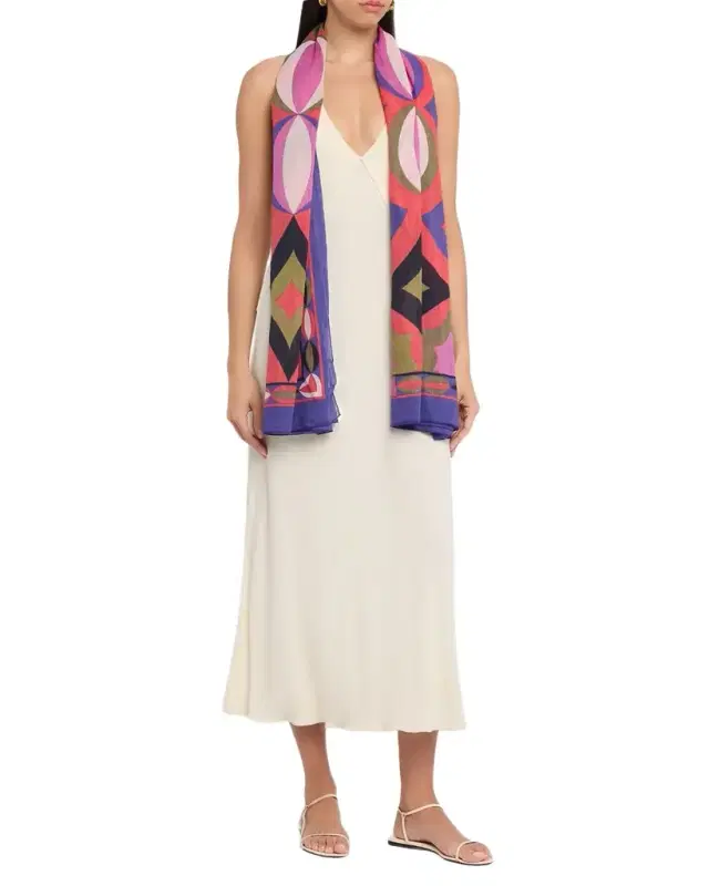 Geometric-Print Cotton Pareo