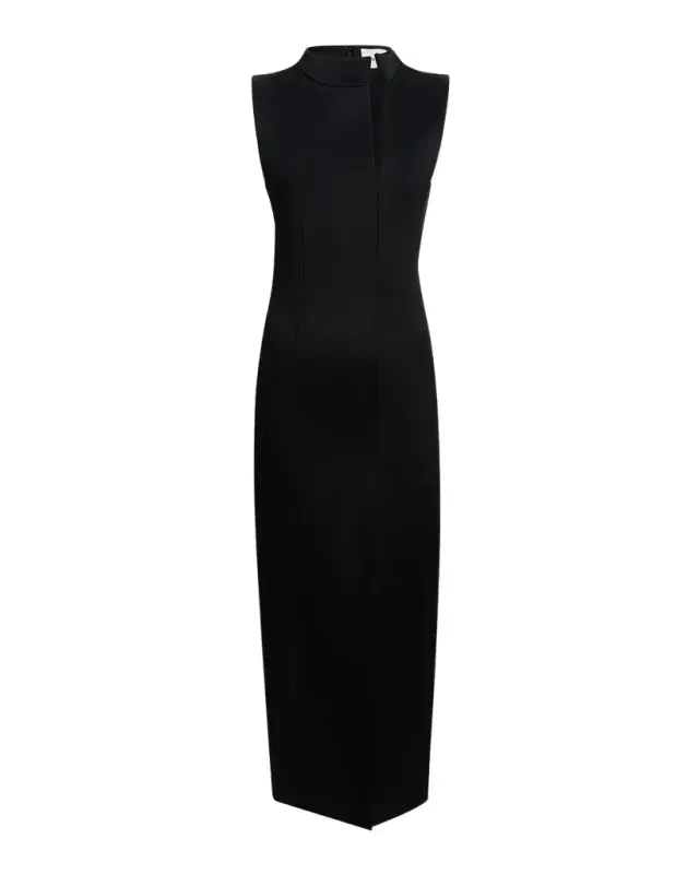Lowen Split Collar Sleeveless Maxi Dress