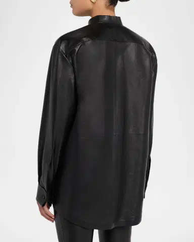 Tom Ford French Plonge Leather Tuxedo Shirt | Thumbnail 2