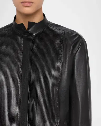 Tom Ford French Plonge Leather Tuxedo Shirt | Thumbnail 4