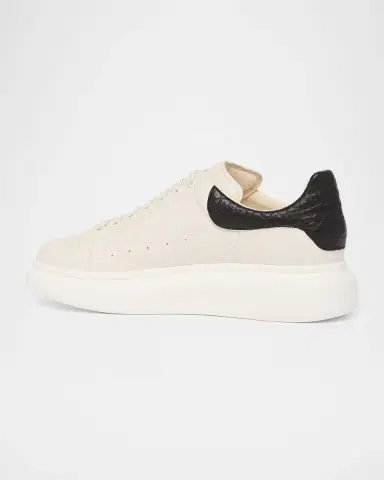 Alexander McQueen Men's Oversized Grainy Leather Low-Top Sneakers | Thumbnail 3 Alexander McQueen Men's Oversized Grainy Leather Low-Top Sneakers | Thumbnail 3