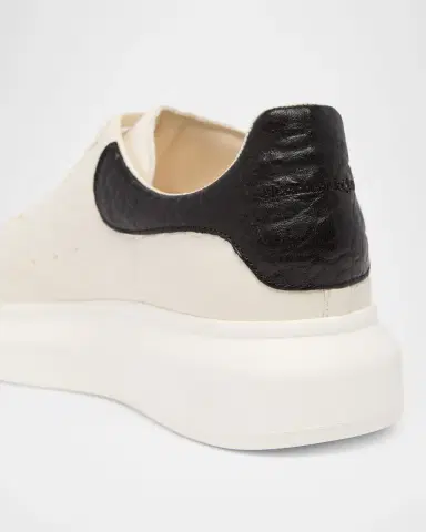 Alexander McQueen Men's Oversized Grainy Leather Low-Top Sneakers | Thumbnail 4 Alexander McQueen Men's Oversized Grainy Leather Low-Top Sneakers | Thumbnail 4