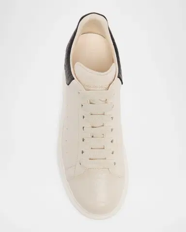 Alexander McQueen Men's Oversized Grainy Leather Low-Top Sneakers | Thumbnail 5 Alexander McQueen Men's Oversized Grainy Leather Low-Top Sneakers | Thumbnail 5